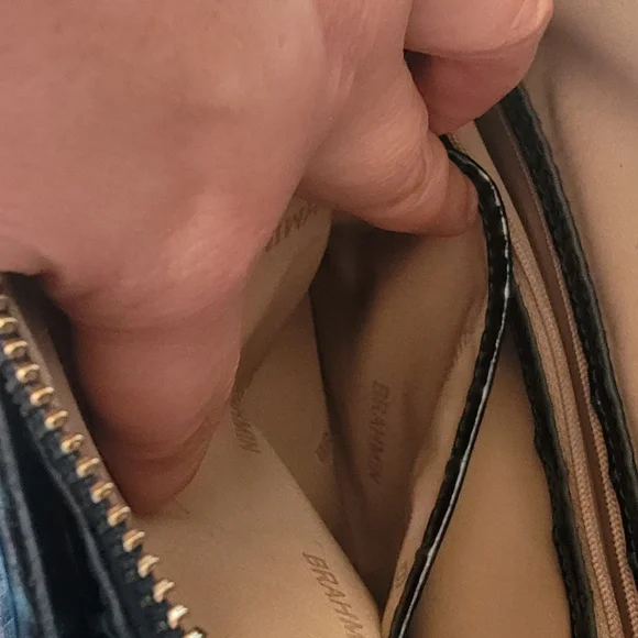 Brahmin Leia Blue Patina Melbourne Crossbody Bag - Picture 13 of 16